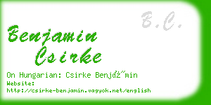 benjamin csirke business card